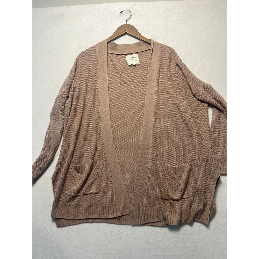 Cotton On M Cardigan Casual Boho Mauve Pink Open Front Pocket Knit Sweater